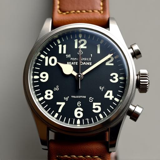Reloj estilo aviador de gran tamaño con números claros.